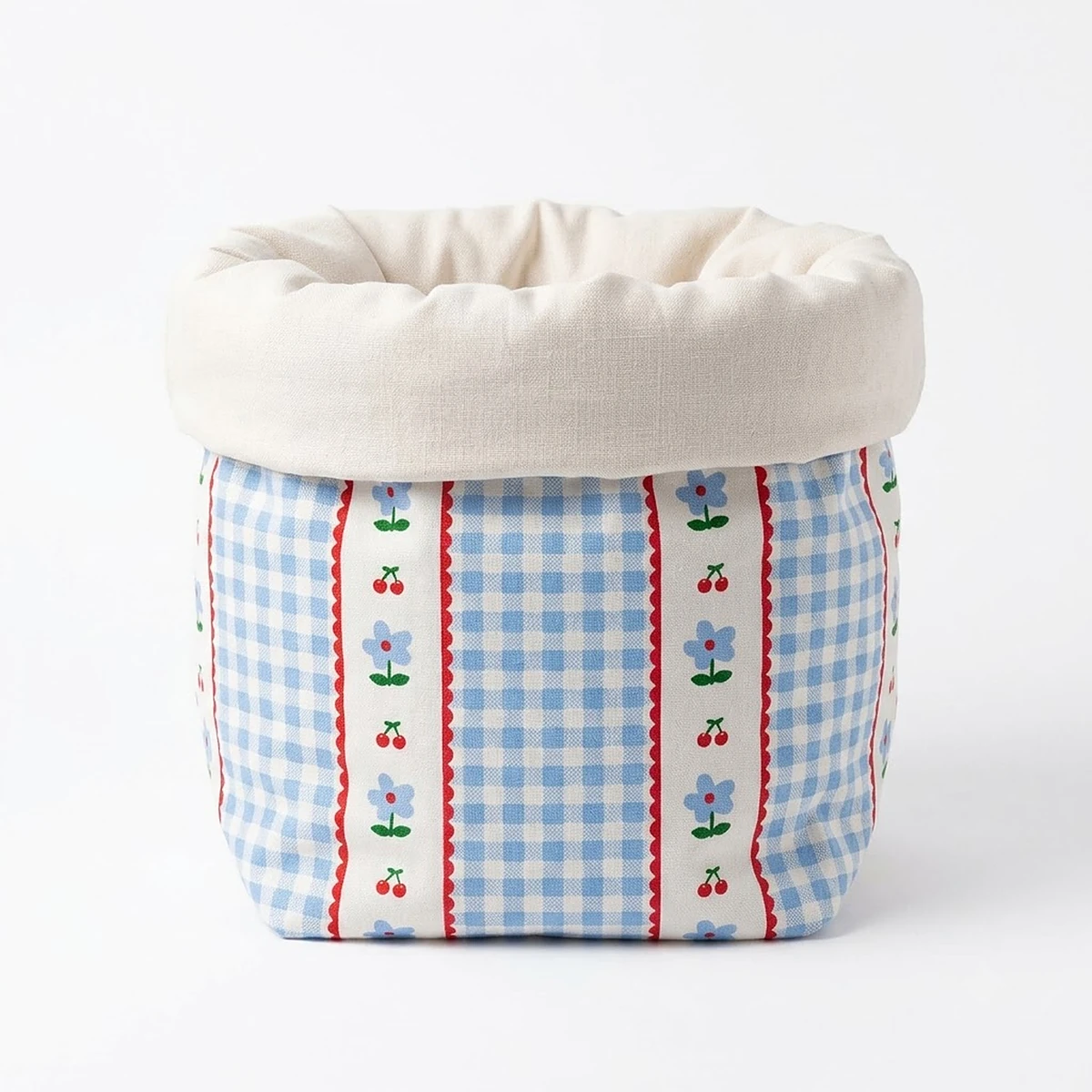 Cherry Gingham Storage Basket, photo 3 of 6