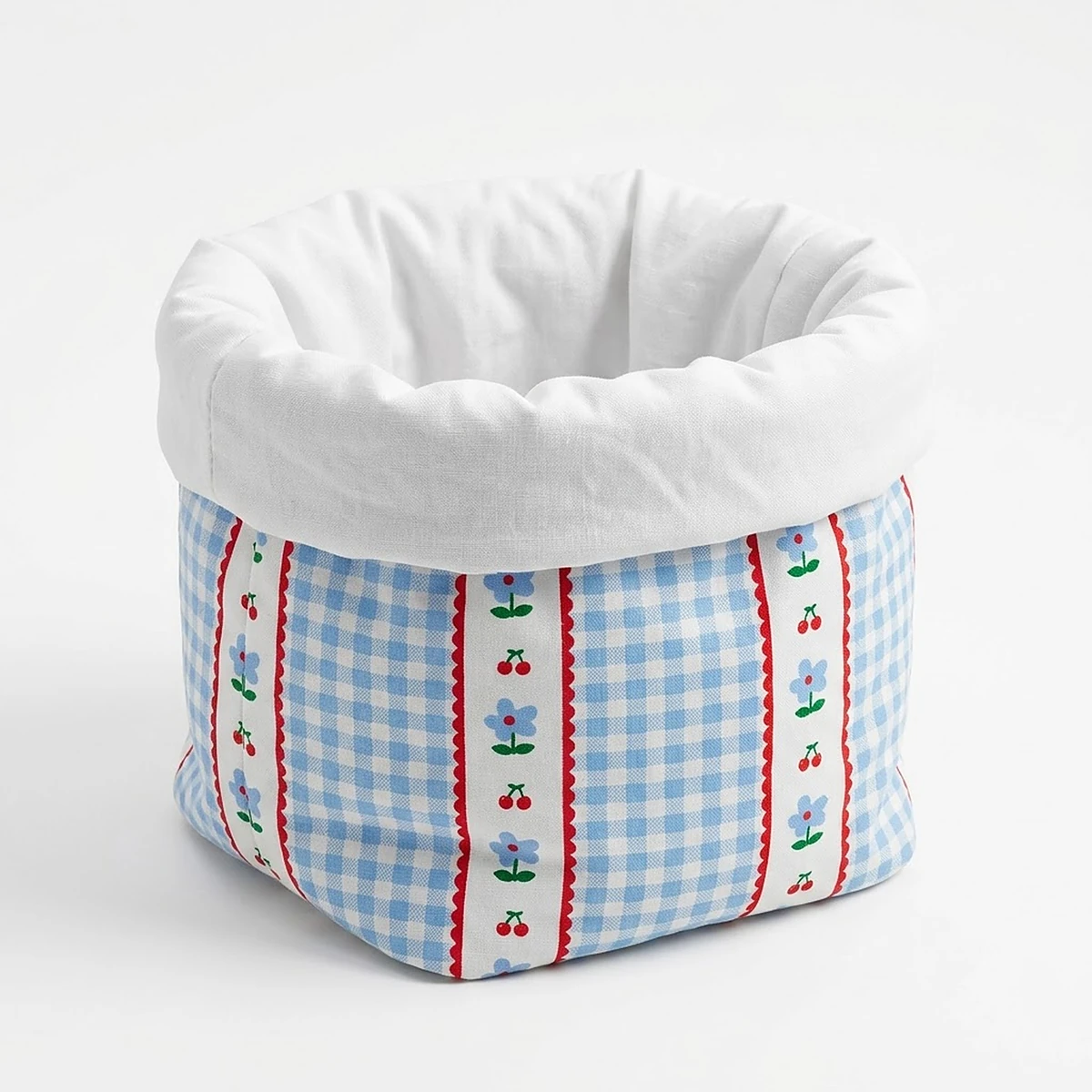 Cherry Gingham Storage Basket, photo 4 of 6